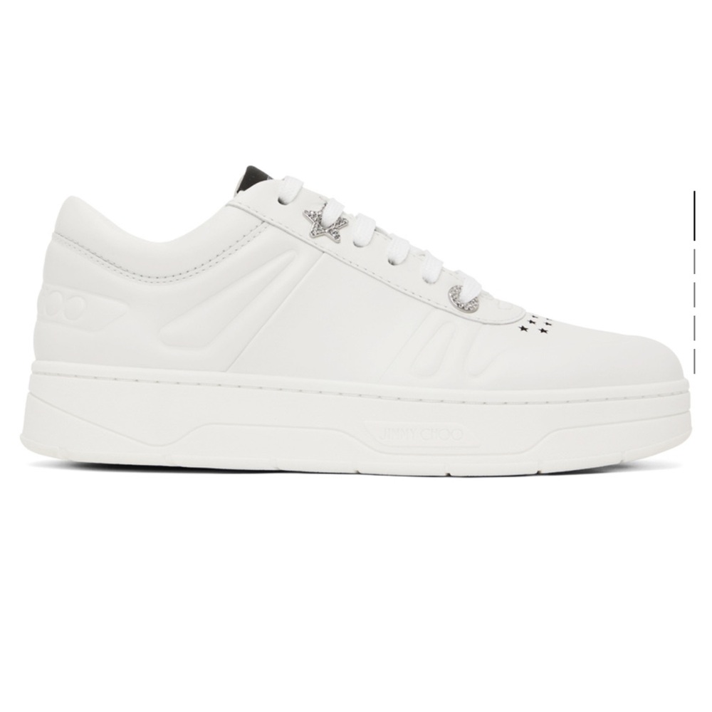 Jimmy Choo | Hawaii Pavé-Accented Leather Sneakers